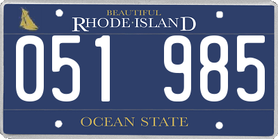RI license plate 051985