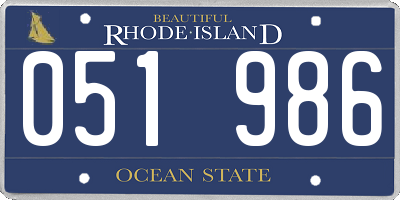 RI license plate 051986