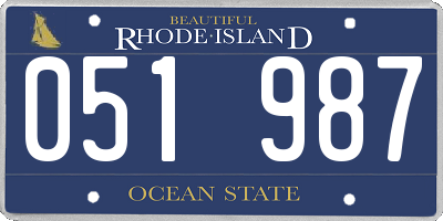 RI license plate 051987