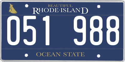 RI license plate 051988