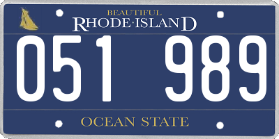 RI license plate 051989