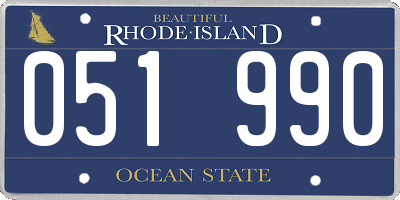 RI license plate 051990