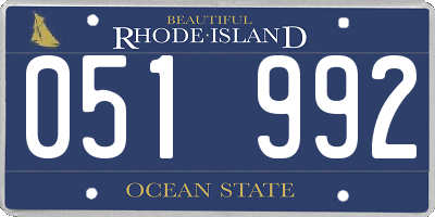 RI license plate 051992