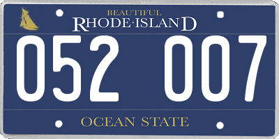 RI license plate 052007
