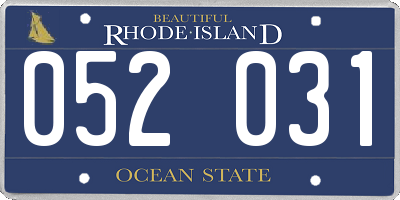 RI license plate 052031