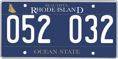 RI license plate 052032