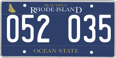 RI license plate 052035