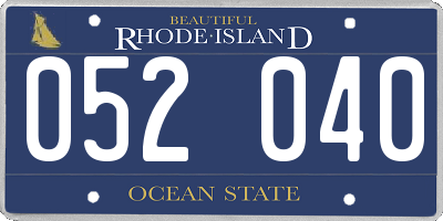 RI license plate 052040
