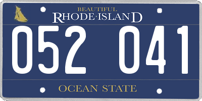 RI license plate 052041