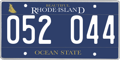 RI license plate 052044