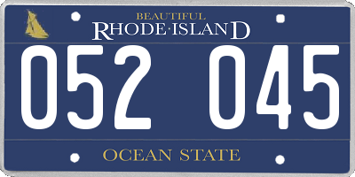 RI license plate 052045