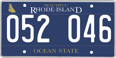 RI license plate 052046