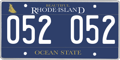 RI license plate 052052