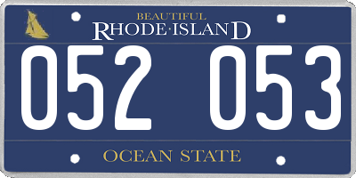 RI license plate 052053