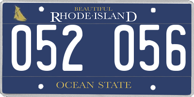 RI license plate 052056
