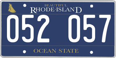 RI license plate 052057