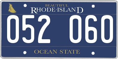 RI license plate 052060