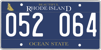 RI license plate 052064