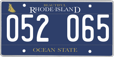 RI license plate 052065