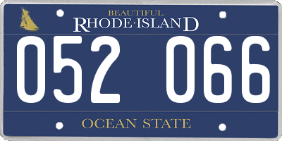 RI license plate 052066
