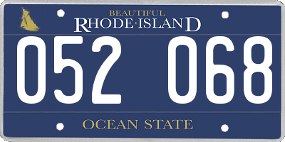 RI license plate 052068