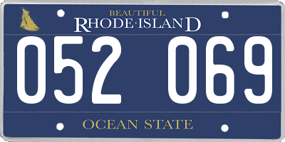 RI license plate 052069