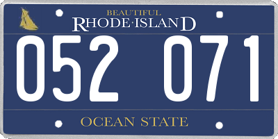 RI license plate 052071
