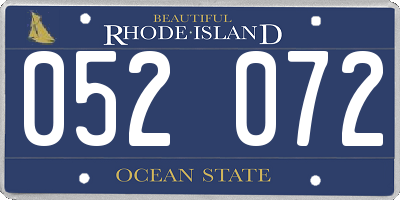 RI license plate 052072