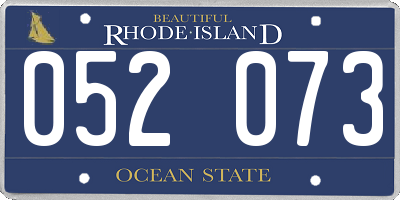 RI license plate 052073