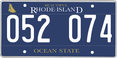 RI license plate 052074