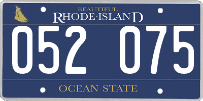 RI license plate 052075