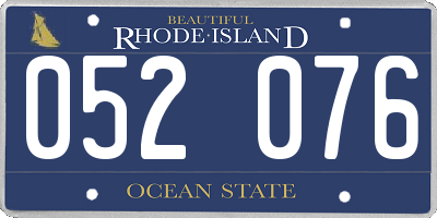 RI license plate 052076