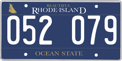 RI license plate 052079