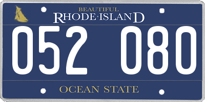 RI license plate 052080