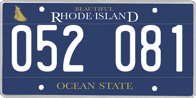 RI license plate 052081