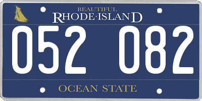 RI license plate 052082