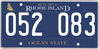 RI license plate 052083