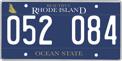 RI license plate 052084