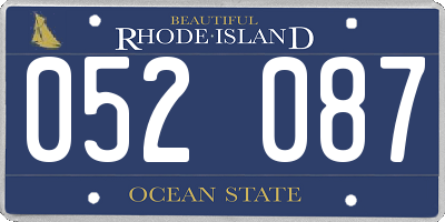 RI license plate 052087