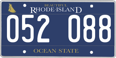 RI license plate 052088