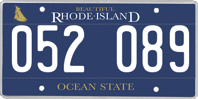 RI license plate 052089