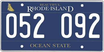 RI license plate 052092