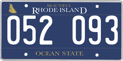 RI license plate 052093