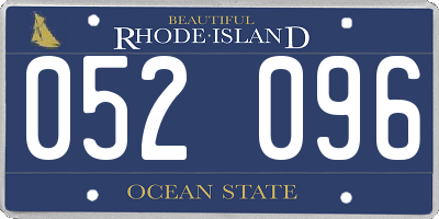 RI license plate 052096