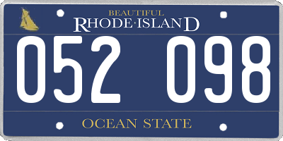 RI license plate 052098