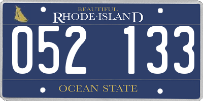 RI license plate 052133