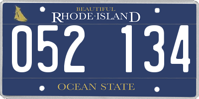 RI license plate 052134