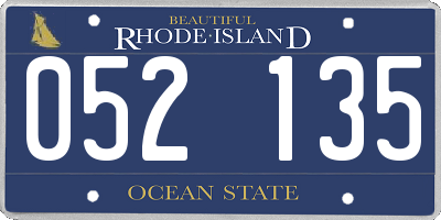 RI license plate 052135