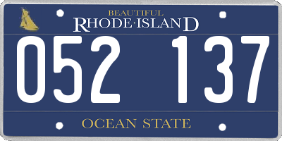 RI license plate 052137