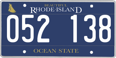 RI license plate 052138